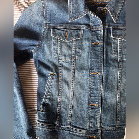 Ralph Lauren Jeans Co. Blue Denim Cotton blend Jacket w pockets, size Small - Picture 8 of 10